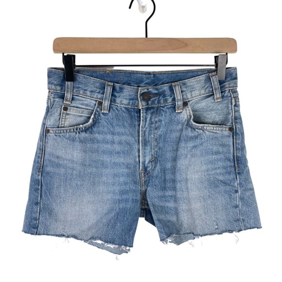 Levi's Pants - LEVIS 505 C Orange Tab Raw Hem Cutoff Jeans Rigid Denim Shorts 26